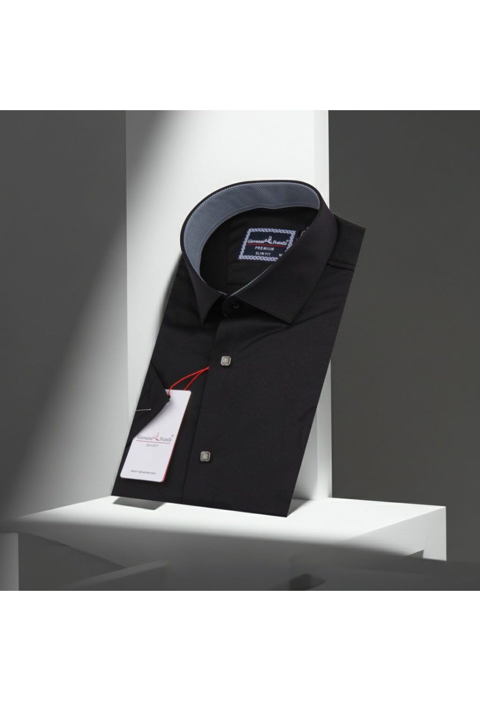 3033 CR K SATIN 009 Slim Fit Kısa Kol Düz Renk Saten Erkek Gömlek 3GMK333033009 - Giovanni Fratelli