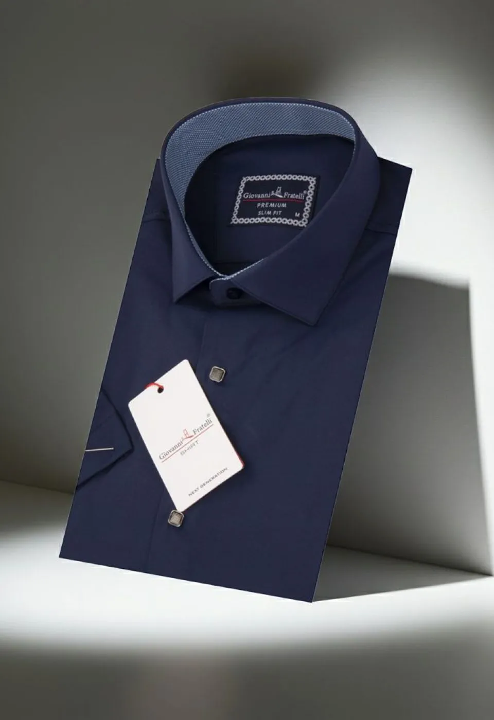 Slim Fit Kısa Kol Düz Renk Saten Erkek Gömlek 3GMK333033010
