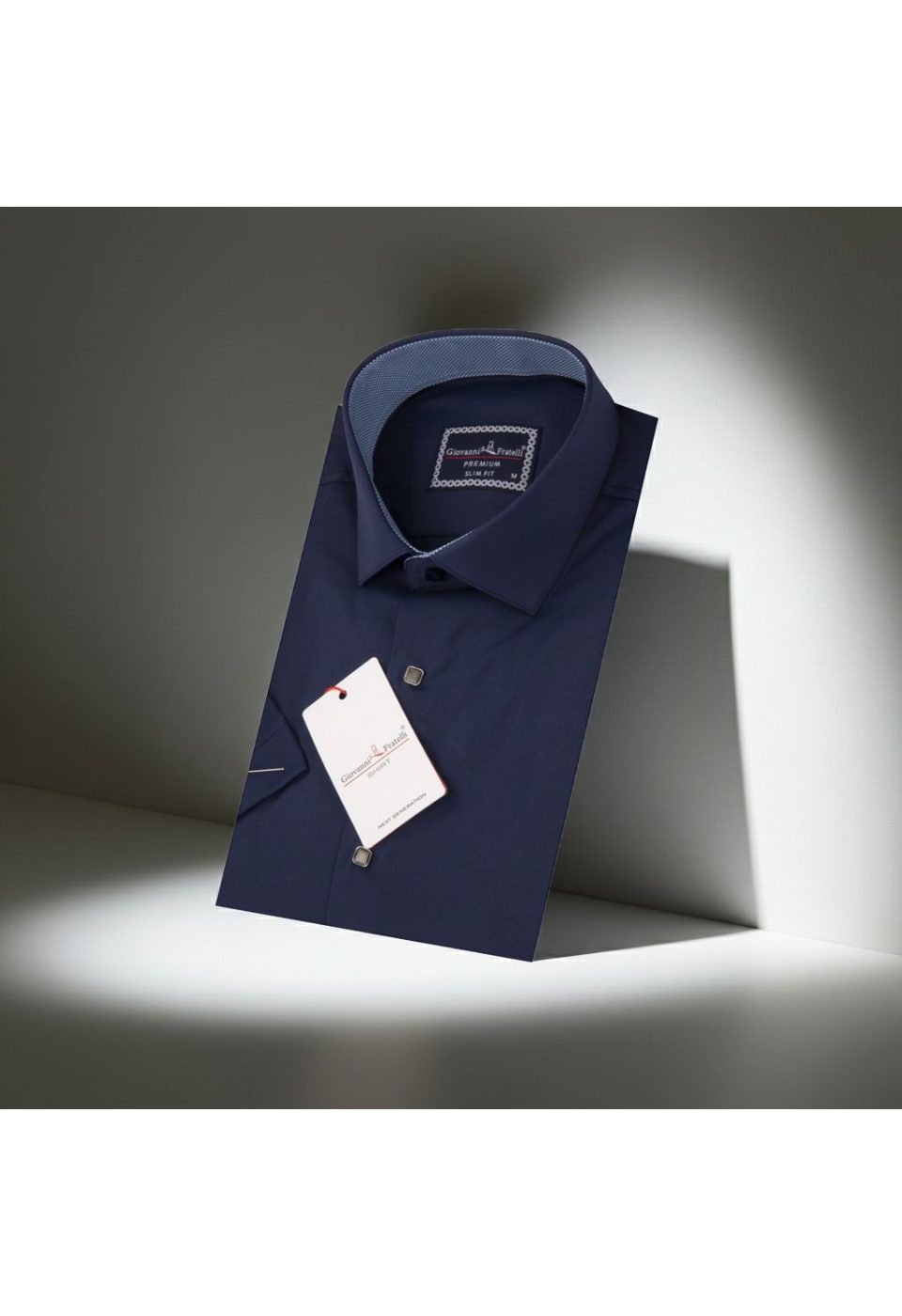 3033 CR K SATIN 010 Slim Fit Kısa Kol Düz Renk Saten Erkek Gömlek 3GMK333033010 - Giovanni Fratelli
