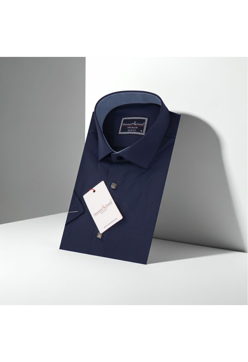 3033 CR K SATIN 010 Slim Fit Kısa Kol Düz Renk Saten Erkek Gömlek 3GMK333033010 - Giovanni Fratelli