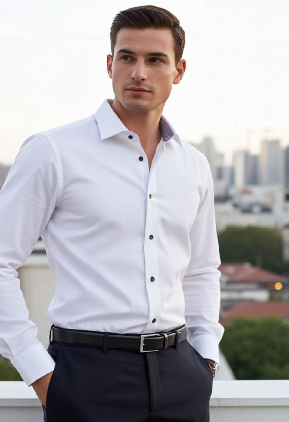 Slim Fit Uzun Kol Düz Renk Saten Erkek Gömlek 3GMK313033003 - Giovanni Fratelli
