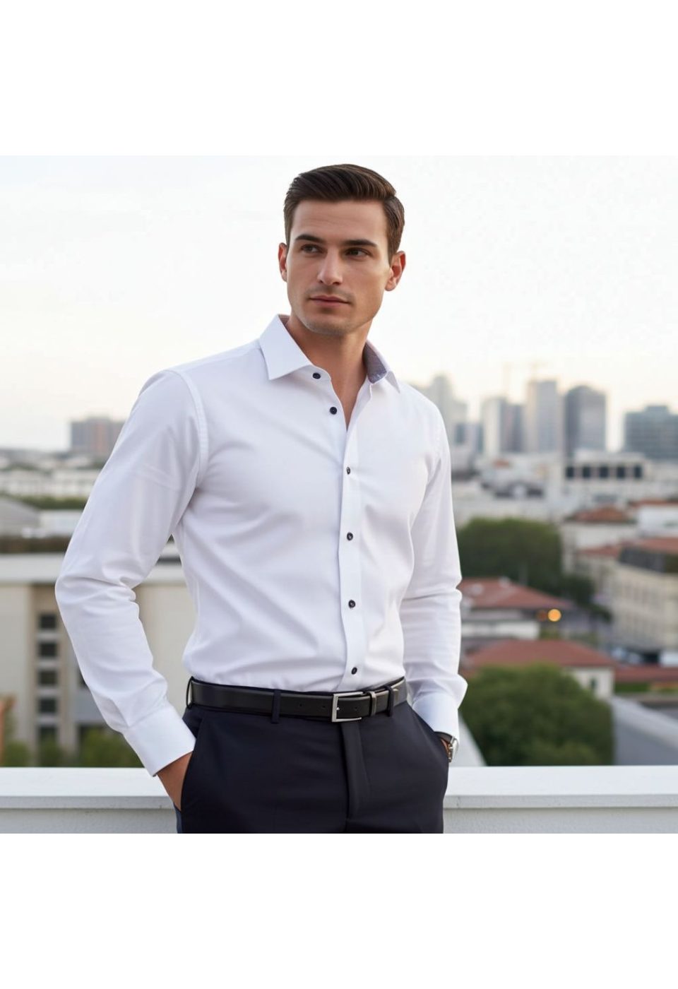 Slim Fit Uzun Kol Düz Renk Saten Erkek Gömlek 3GMK313033003 - Giovanni Fratelli