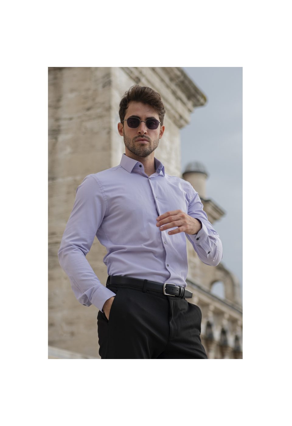 Slim Fit Uzun Kol Düz Renk Saten Erkek Gömlek 3GMK313033009 - Giovanni Fratelli