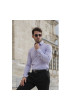 Slim Fit Uzun Kol Düz Renk Saten Erkek Gömlek 3GMK313033009