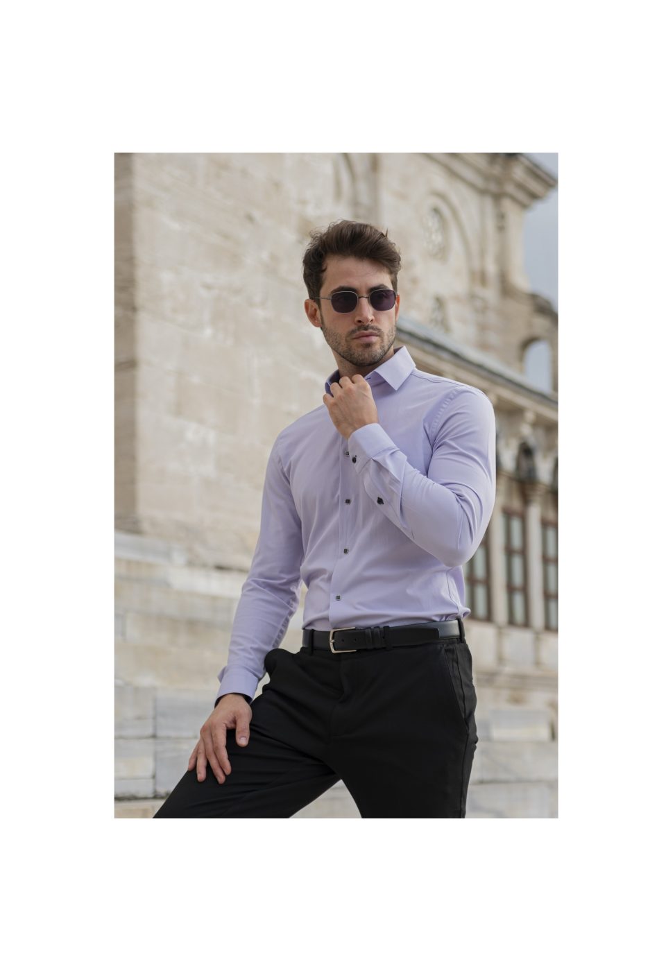 Slim Fit Uzun Kol Düz Renk Saten Erkek Gömlek 3GMK313033009 - Giovanni Fratelli