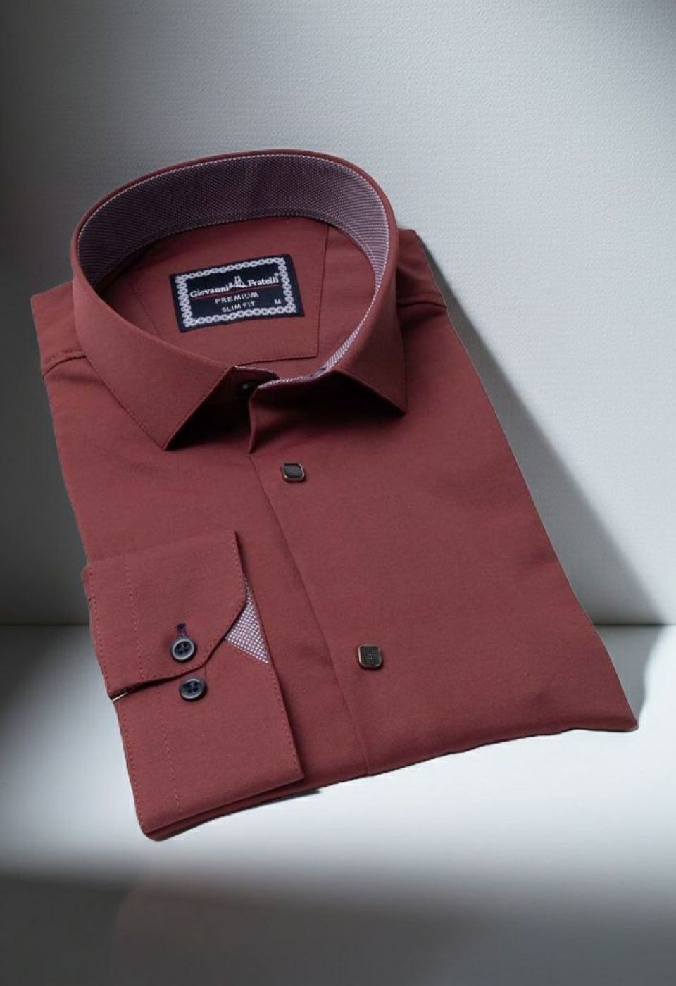 Slim Fit Uzun Kol Düz Renk Saten Erkek Gömlek 3GMK313033013 - Giovanni Fratelli