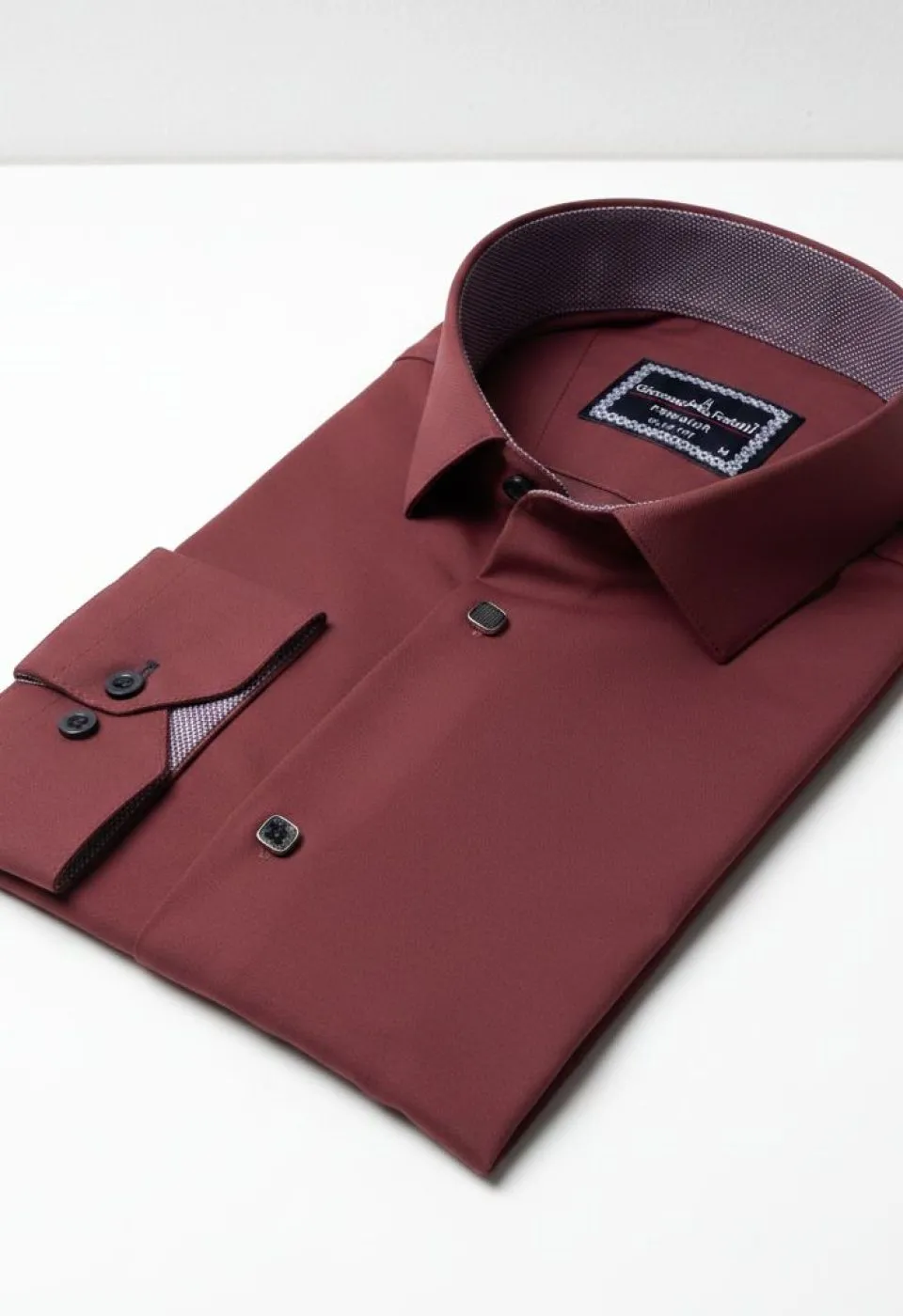 Slim Fit Uzun Kol Düz Renk Saten Erkek Gömlek 3GMK313033013