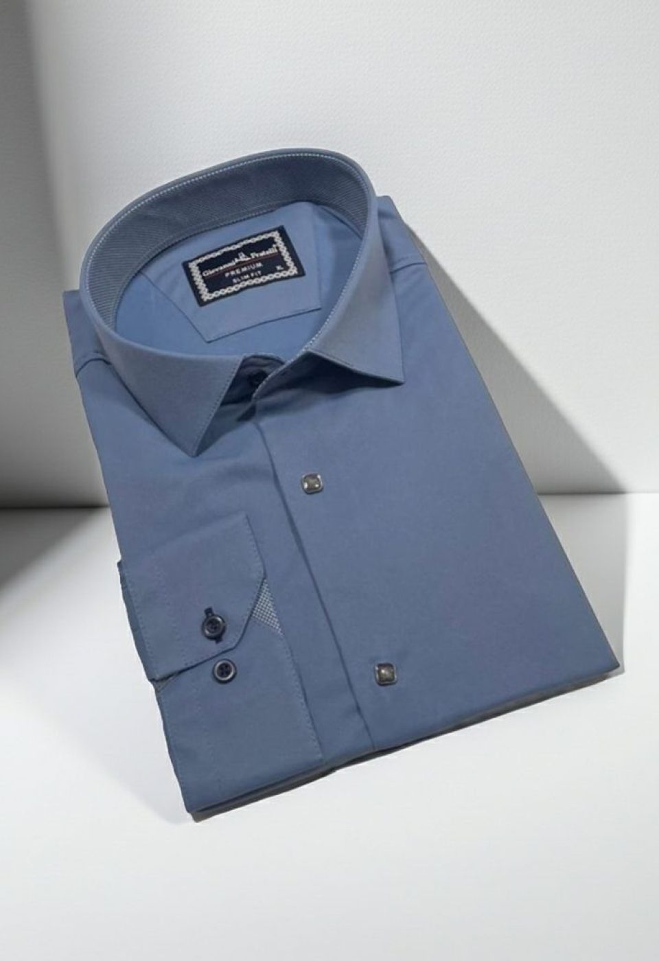 Slim Fit Uzun Kol Düz Renk Saten Erkek Gömlek 3GMK313033014