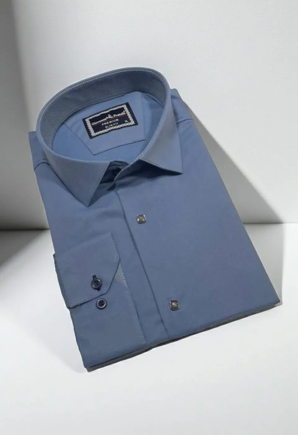 Slim Fit Uzun Kol Düz Renk Saten Erkek Gömlek 3GMK313033014