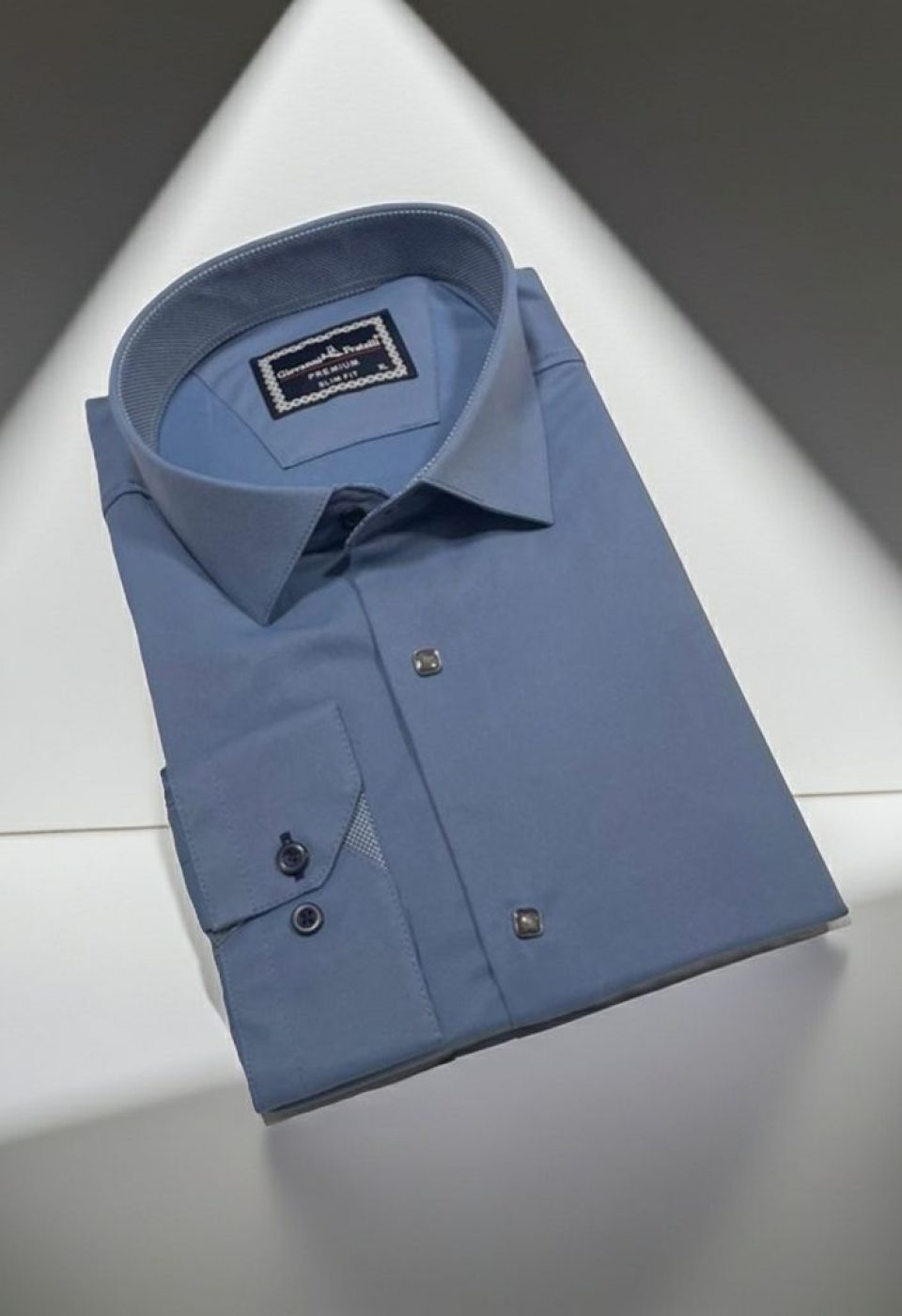 Slim Fit Uzun Kol Düz Renk Saten Erkek Gömlek 3GMK313033014 - Giovanni Fratelli
