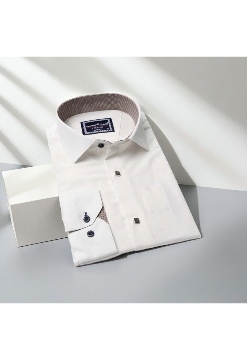 Slim Fit Uzun Kol Düz Renk Saten Erkek Gömlek 3GMK313033025 - Giovanni Fratelli