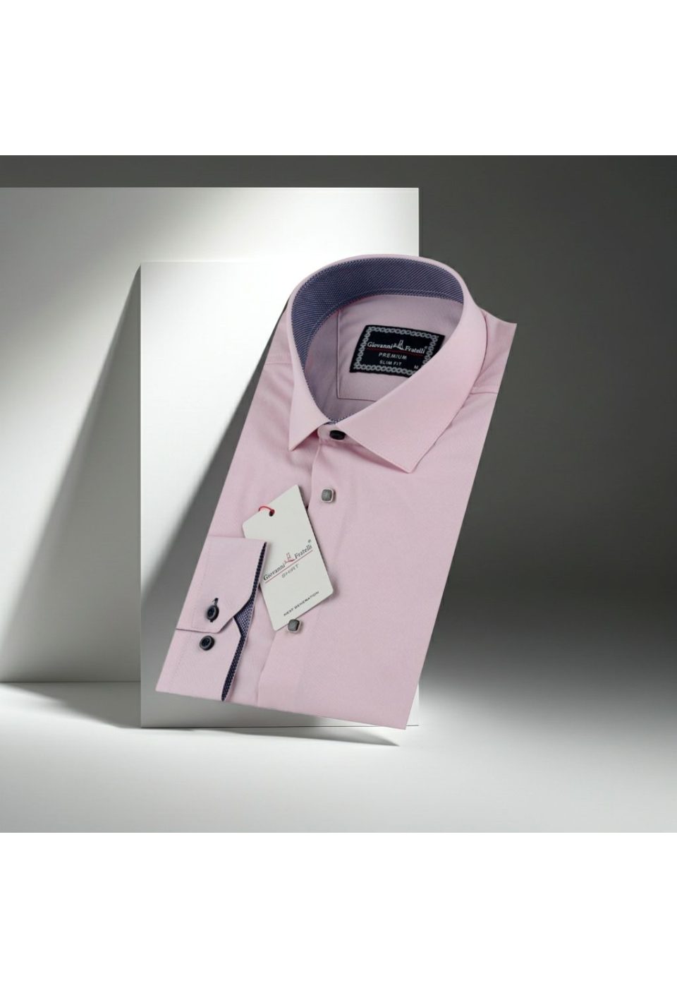 Slim Fit Uzun Kol Düz Renk Saten Erkek Gömlek 3GMK313033027 - Giovanni Fratelli