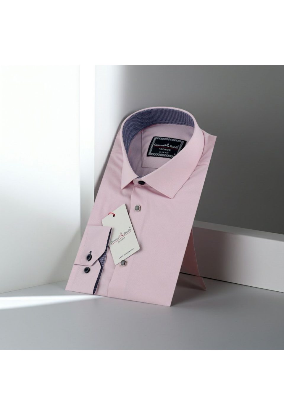 Slim Fit Uzun Kol Düz Renk Saten Erkek Gömlek 3GMK313033027 - Giovanni Fratelli