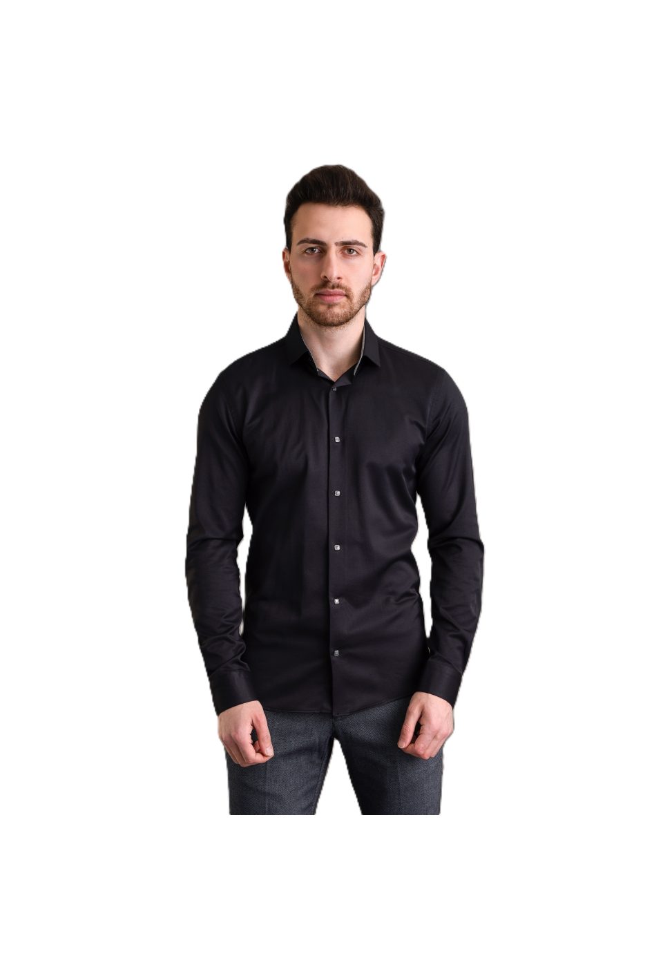 Slim Fit Uzun Kol Düz Renk Saten Erkek Gömlek 3GMK313033030 - Giovanni Fratelli