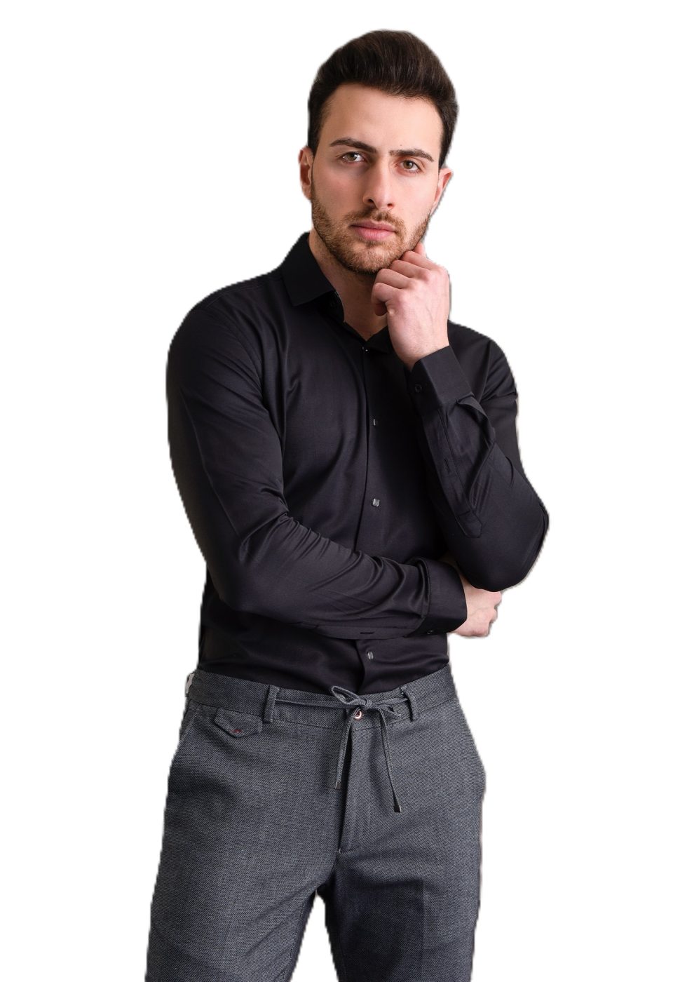 Slim Fit Uzun Kol Düz Renk Saten Erkek Gömlek 3GMK313033030 - Giovanni Fratelli