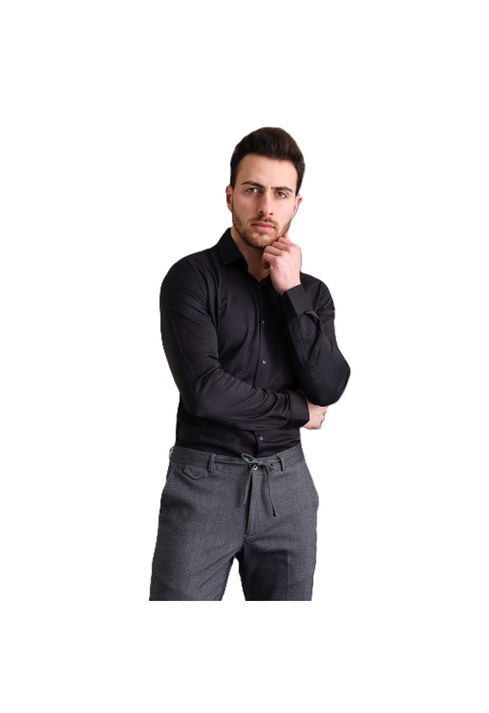Slim Fit Uzun Kol Düz Renk Saten Erkek Gömlek 3GMK313033030 - Giovanni Fratelli