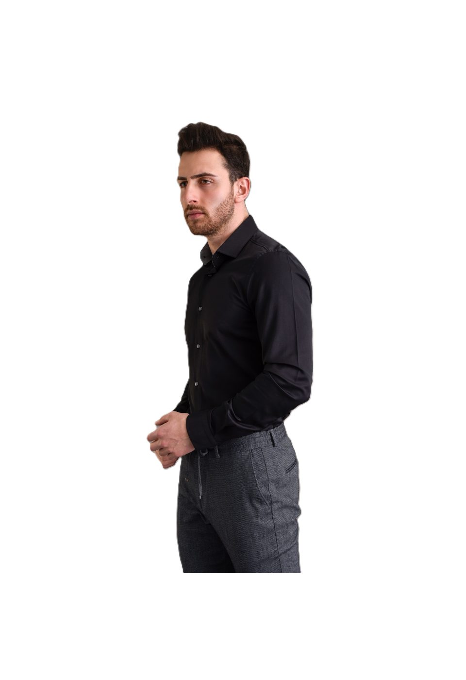 Slim Fit Uzun Kol Düz Renk Saten Erkek Gömlek 3GMK313033030 - Giovanni Fratelli