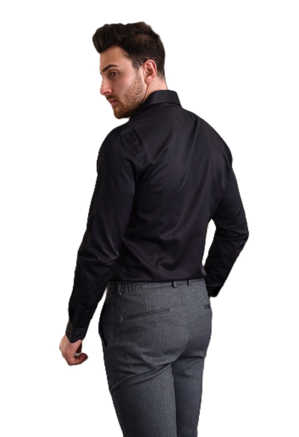 Slim Fit Uzun Kol Düz Renk Saten Erkek Gömlek 3GMK313033030 - Giovanni Fratelli