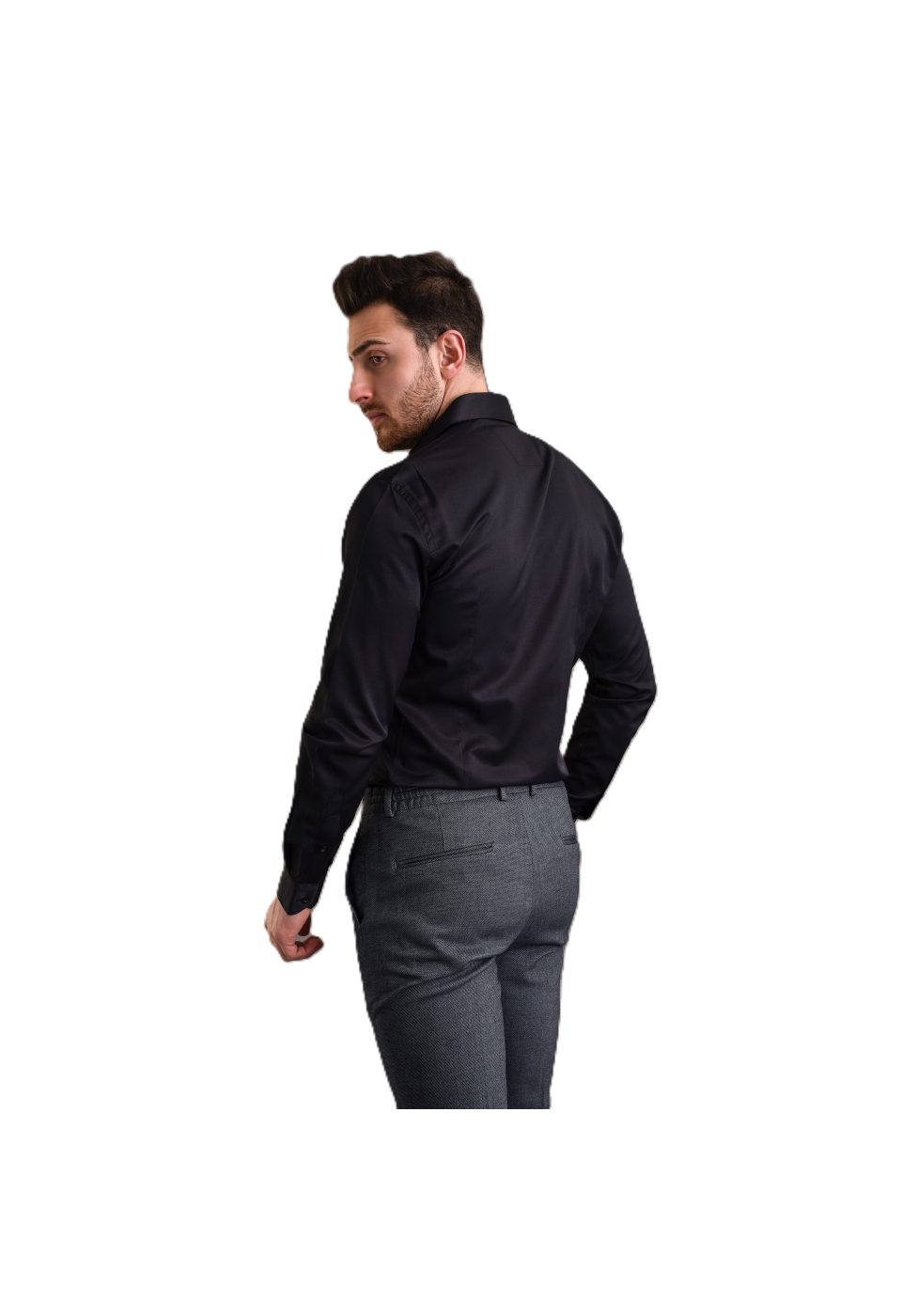 Slim Fit Uzun Kol Düz Renk Saten Erkek Gömlek 3GMK313033030 - Giovanni Fratelli