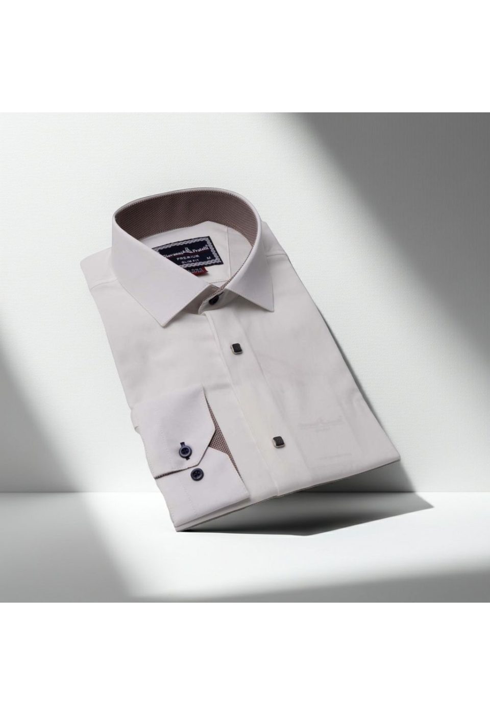 3034 CR 8 DROP SATIN 002 8 Drop Slim Fit Uzun Kol Düz Renk Saten Erkek Gömlek 3GMK313034002 - Giovanni Fratelli