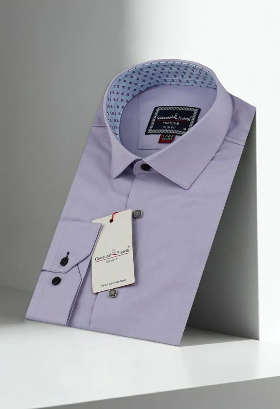 8 Drop Slim Fit Uzun Kol Düz Renk Saten Erkek Gömlek 3GMK313034016
