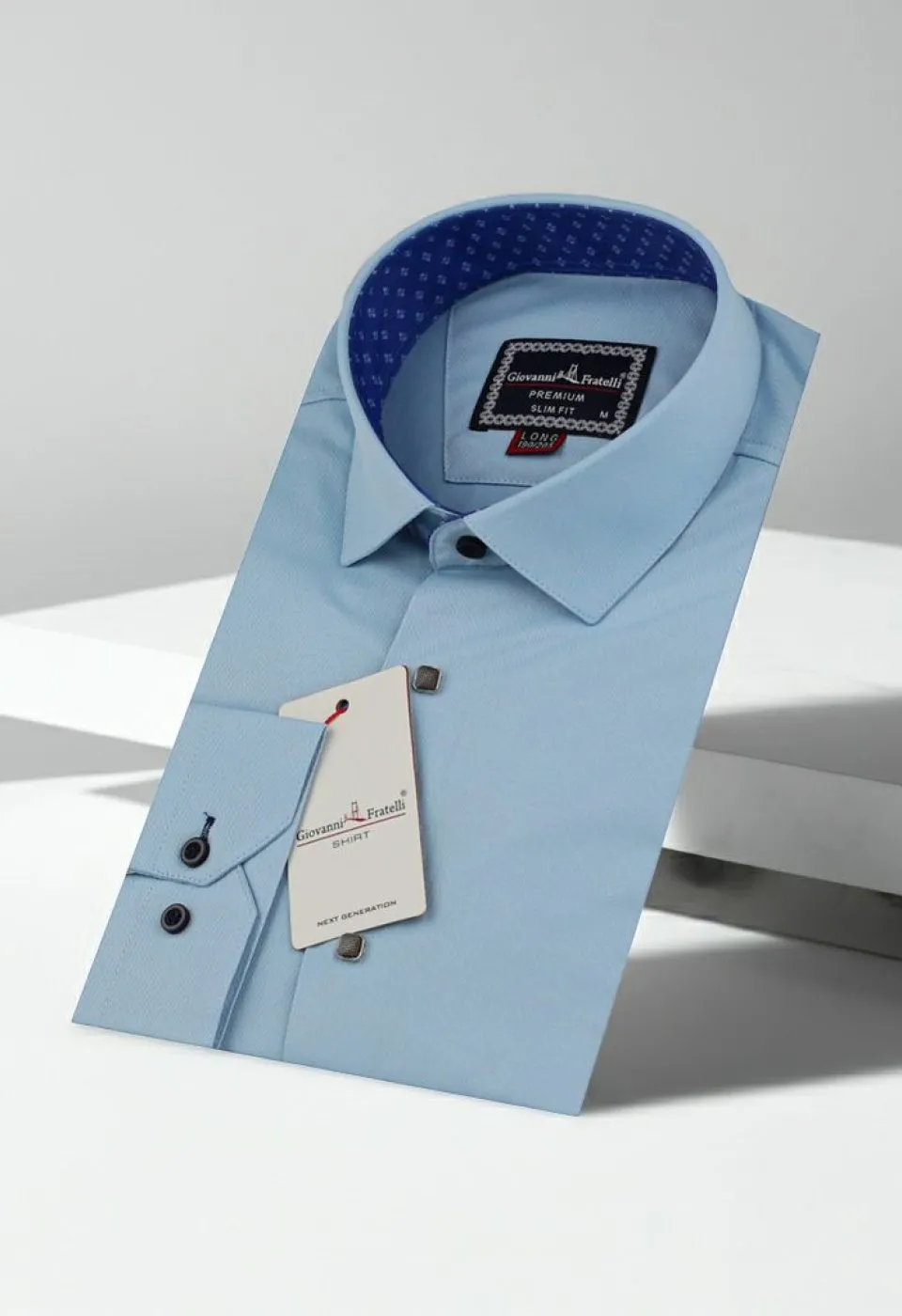 8 Drop Slim Fit Uzun Kol Düz Renk Saten Erkek Gömlek 3GMK313034017