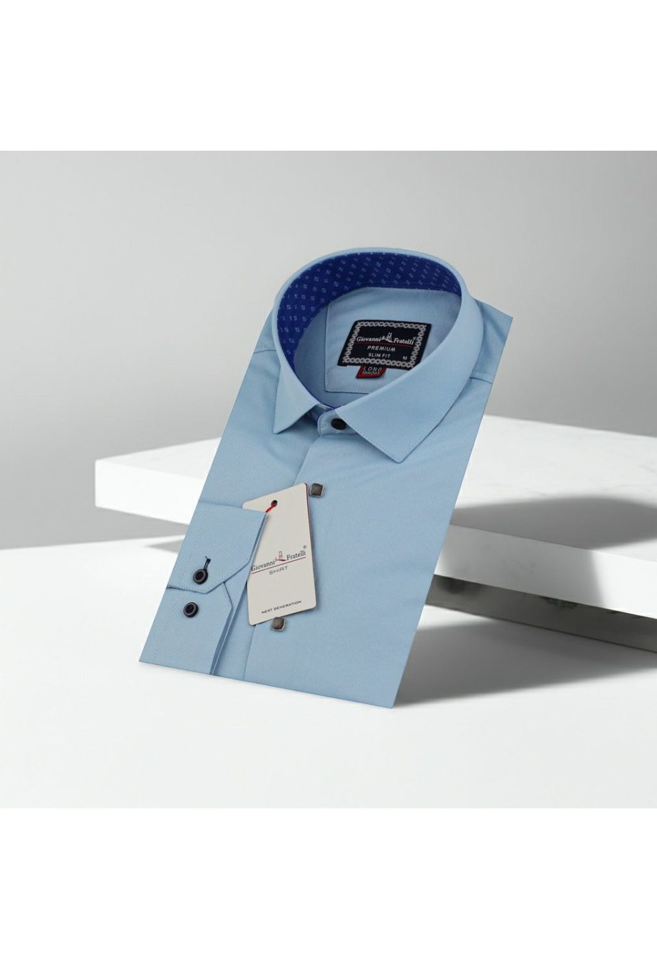 8 Drop Slim Fit Uzun Kol Düz Renk Saten Erkek Gömlek 3GMK313034017 - Giovanni Fratelli
