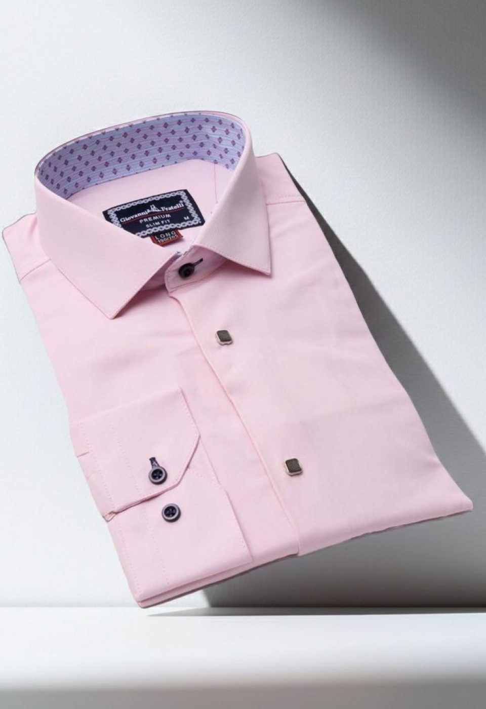 8 Drop Slim Fit Uzun Kol Düz Renk Saten Erkek Gömlek 3GMK313034019 - Giovanni Fratelli