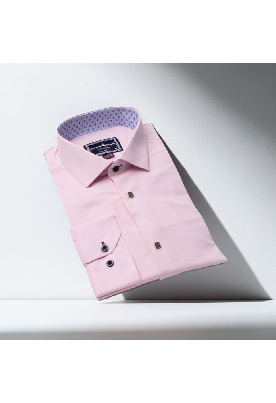 8 Drop Slim Fit Uzun Kol Düz Renk Saten Erkek Gömlek 3GMK313034019 - Giovanni Fratelli
