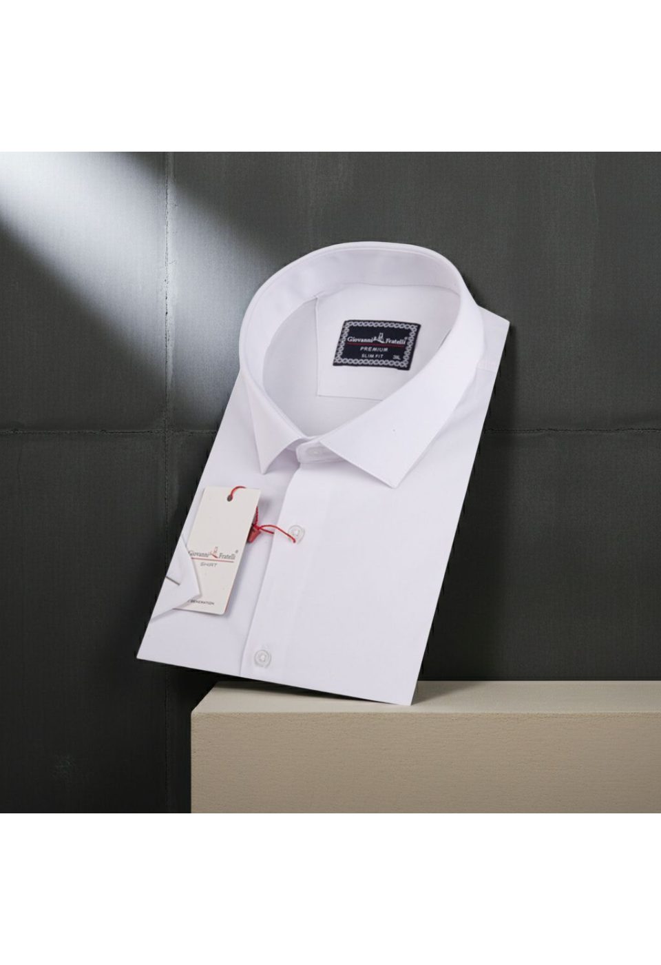 3036 BT CR K SATIN 001 Büyük Beden Slim Fit Kısa Kol Düz Renk Erkek Gömlek 4GMK313036001 - Giovanni Fratelli