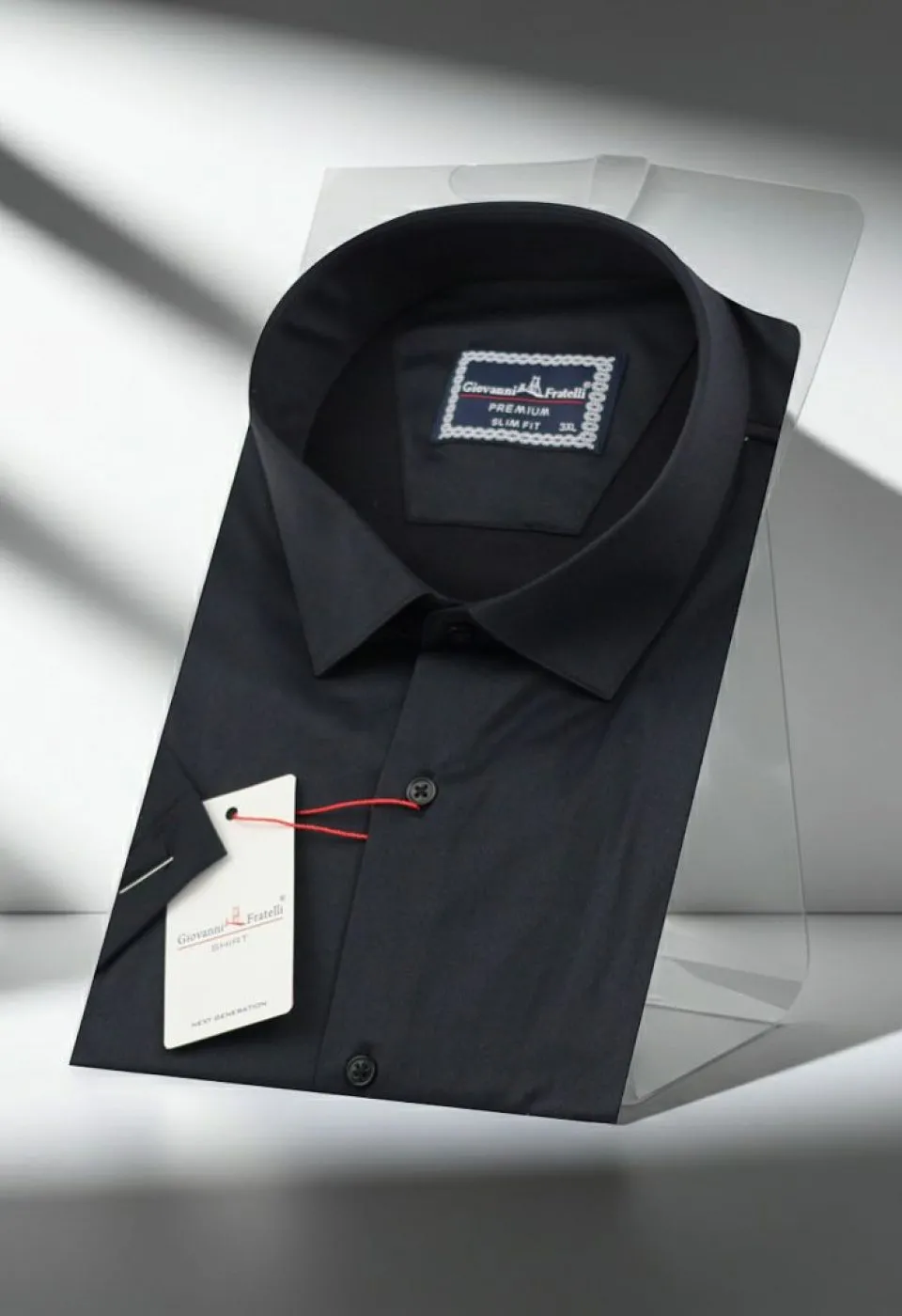 Büyük Beden Slim Fit Kısa Kol Düz Renk Erkek Gömlek 4GMK313036003