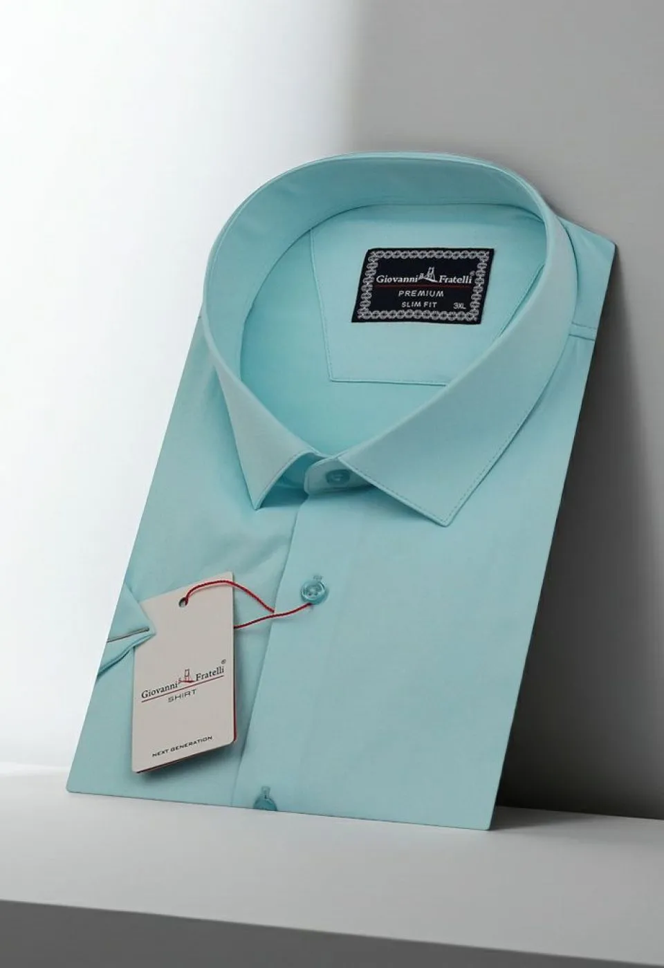 Büyük Beden Slim Fit Kısa Kol Düz Renk Erkek Gömlek 4GMK313036004