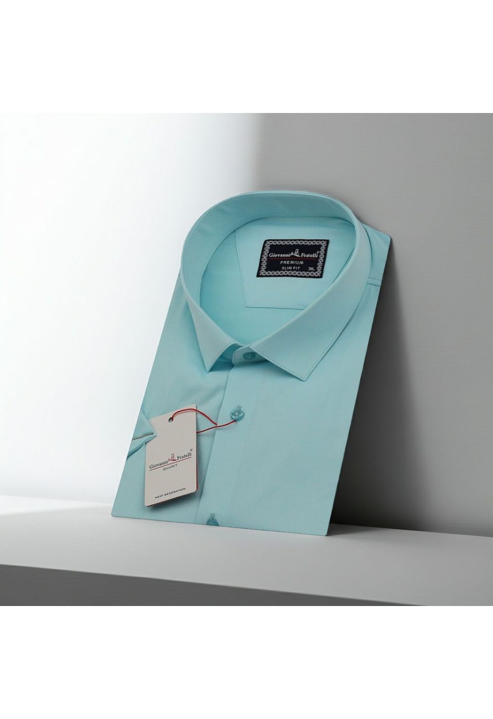 Büyük Beden Slim Fit Kısa Kol Düz Renk Erkek Gömlek 4GMK313036004 - Giovanni Fratelli
