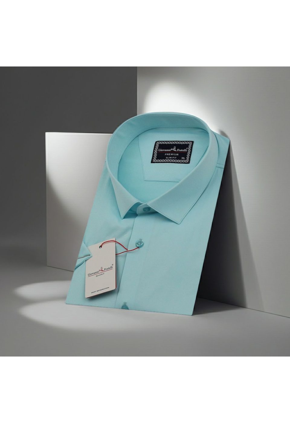 Büyük Beden Slim Fit Kısa Kol Düz Renk Erkek Gömlek 4GMK313036004 - Giovanni Fratelli