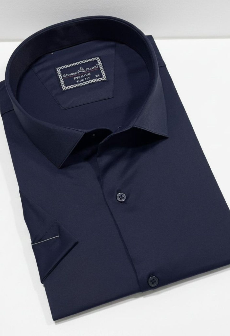 Büyük Beden Slim Fit Kısa Kol Düz Renk Erkek Gömlek 4GMK313036007 - Giovanni Fratelli