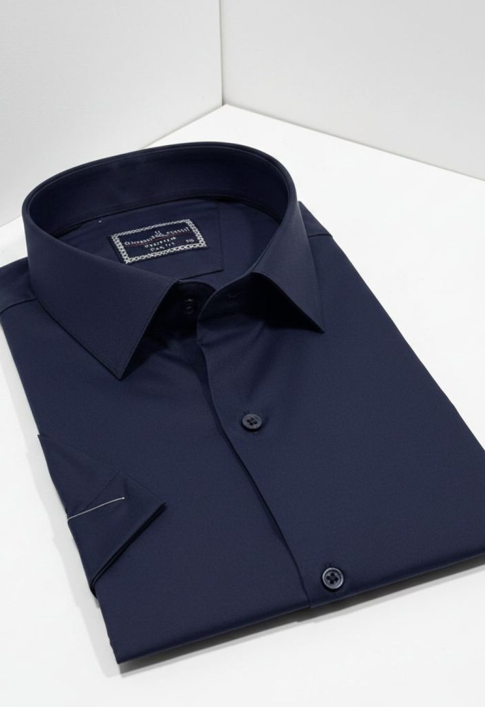 Büyük Beden Slim Fit Kısa Kol Düz Renk Erkek Gömlek 4GMK313036007