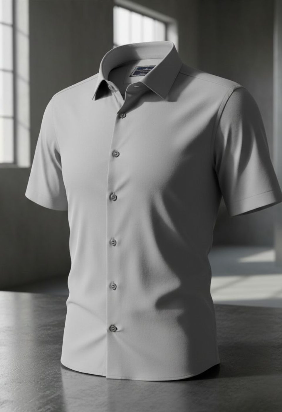 3036 BT CR K SATIN 009 Büyük Beden Slim Fit Kısa Kol Düz Renk Erkek Gömlek 4GMK313036009 - Giovanni Fratelli
