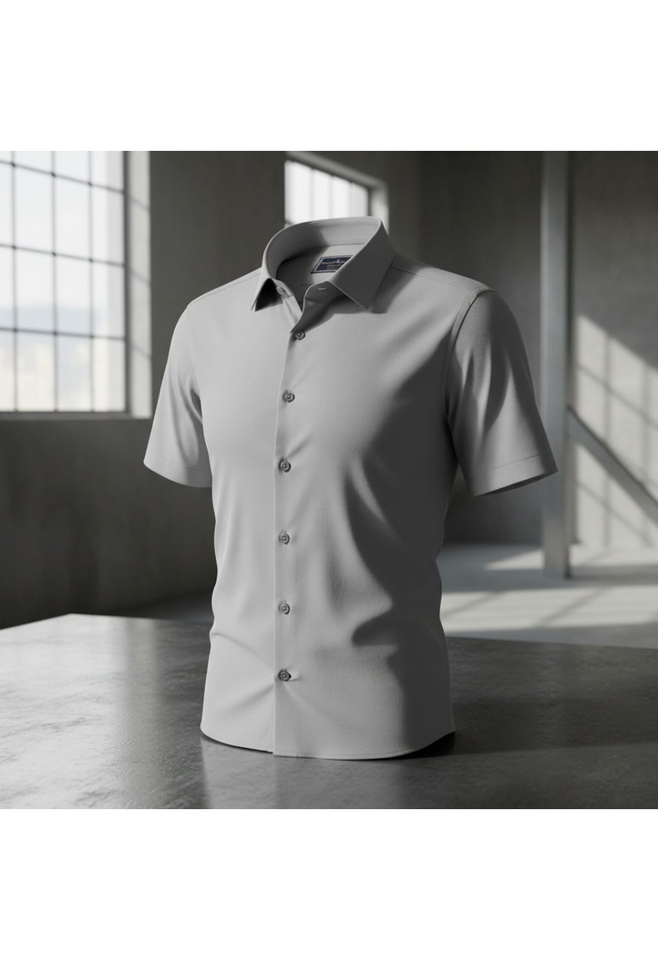 3036 BT CR K SATIN 009 Büyük Beden Slim Fit Kısa Kol Düz Renk Erkek Gömlek 4GMK313036009 - Giovanni Fratelli
