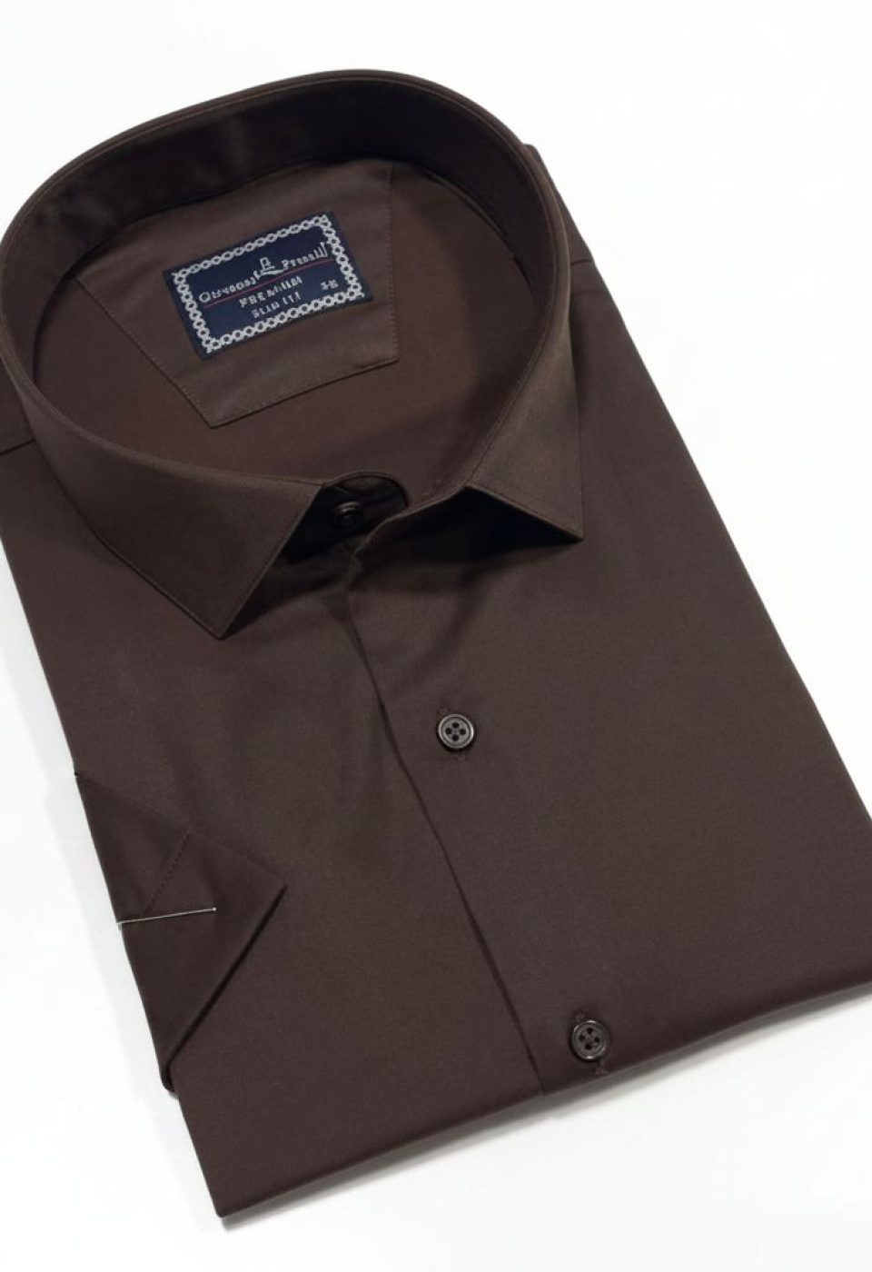 Büyük Beden Slim Fit Kısa Kol Düz Renk Erkek Gömlek 4GMK313036010