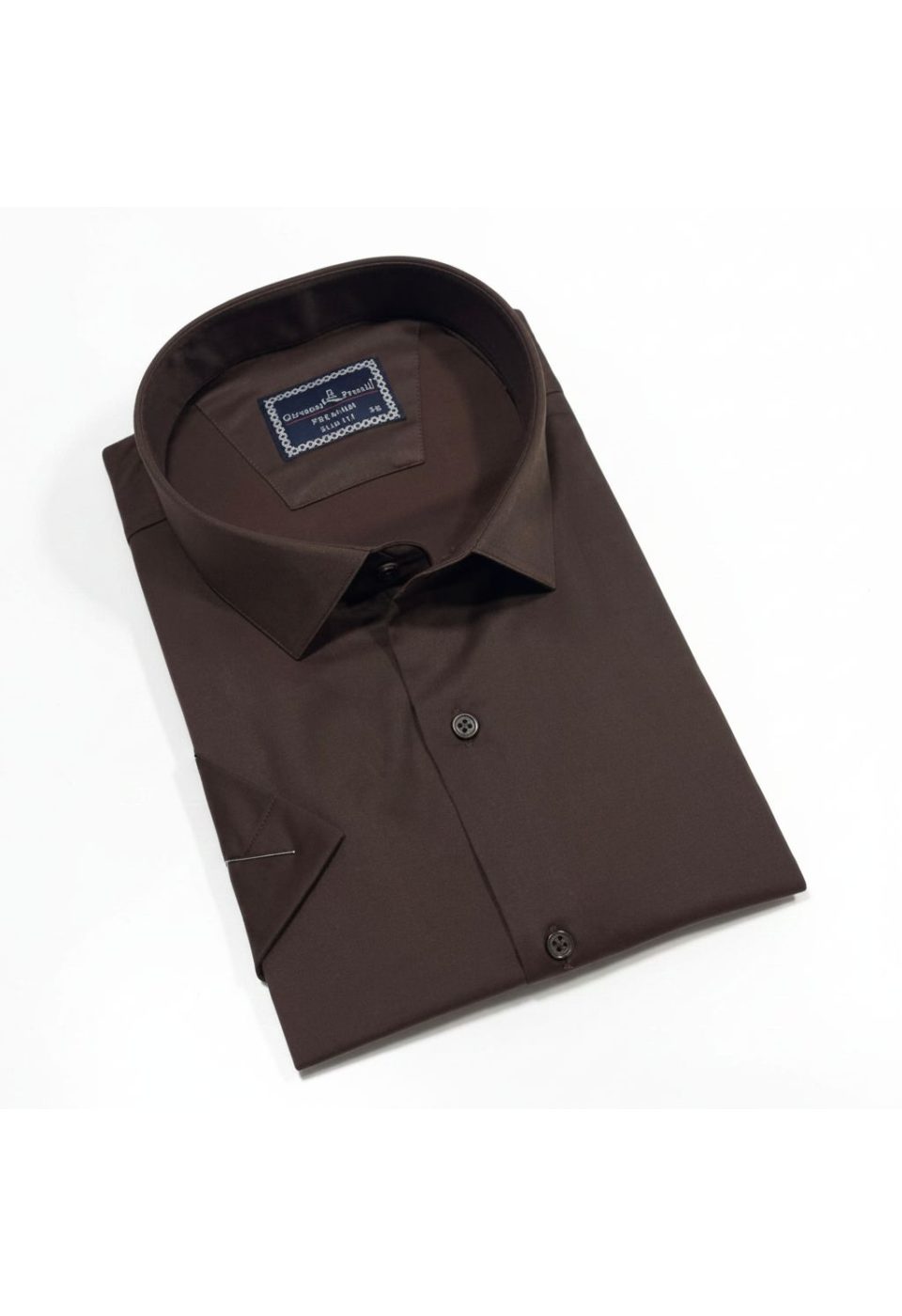 3036 BT CR K SATIN 010 Büyük Beden Slim Fit Kısa Kol Düz Renk Erkek Gömlek 4GMK313036010 - Giovanni Fratelli