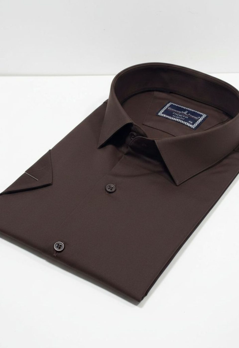3036 BT CR K SATIN 010 Büyük Beden Slim Fit Kısa Kol Düz Renk Erkek Gömlek 4GMK313036010 - Giovanni Fratelli