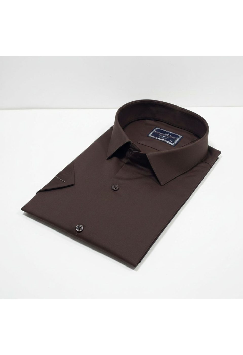 3036 BT CR K SATIN 010 Büyük Beden Slim Fit Kısa Kol Düz Renk Erkek Gömlek 4GMK313036010 - Giovanni Fratelli