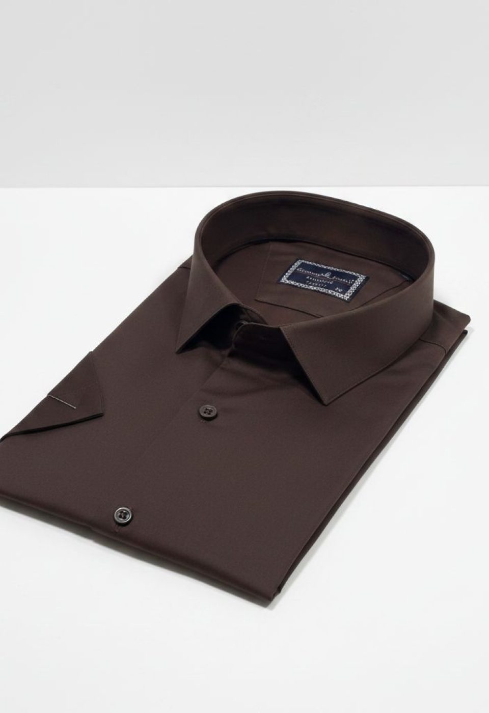 3036 BT CR K SATIN 010 Büyük Beden Slim Fit Kısa Kol Düz Renk Erkek Gömlek 4GMK313036010 - Giovanni Fratelli