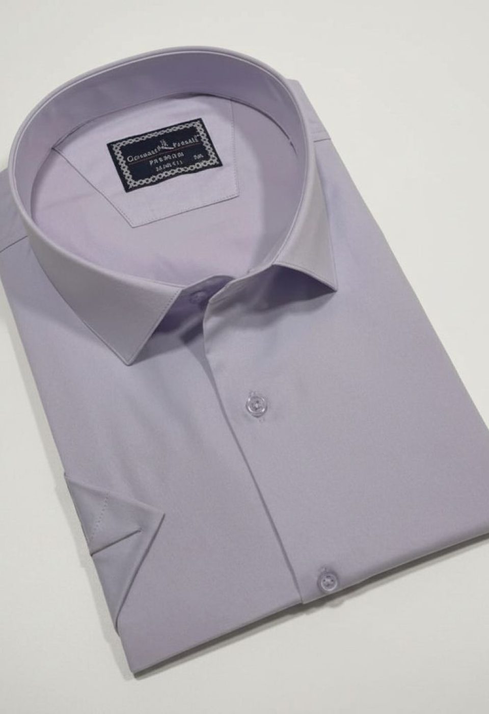 Büyük Beden Slim Fit Kısa Kol Düz Renk Erkek Gömlek 4GMK313036011