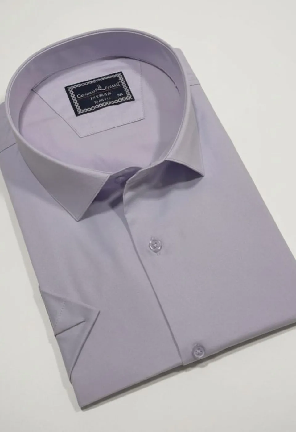 Büyük Beden Slim Fit Kısa Kol Düz Renk Erkek Gömlek 4GMK313036011