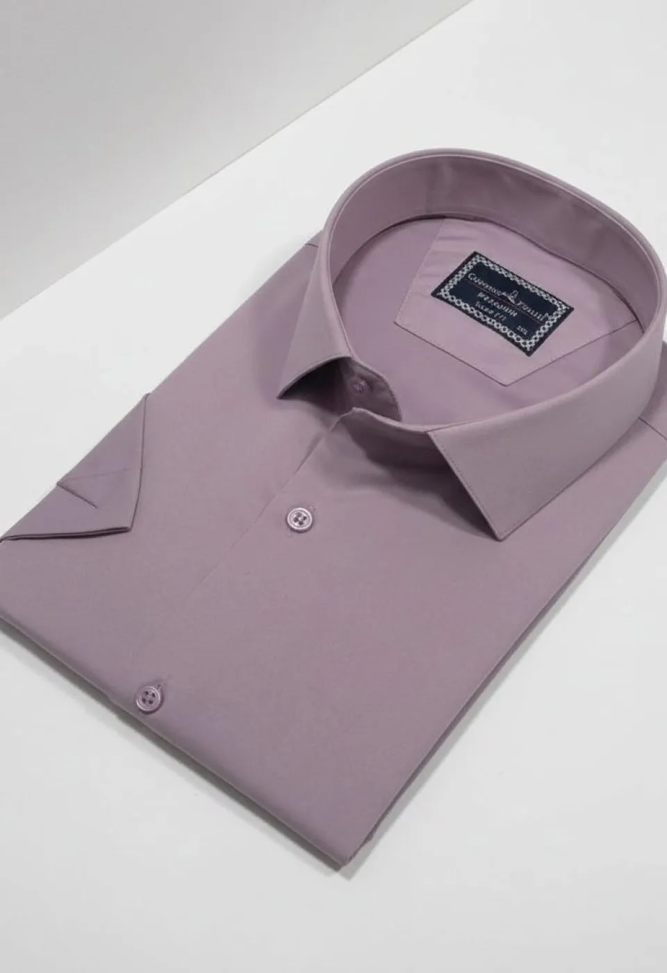 Büyük Beden Slim Fit Kısa Kol Düz Renk Erkek Gömlek 4GMK313036012