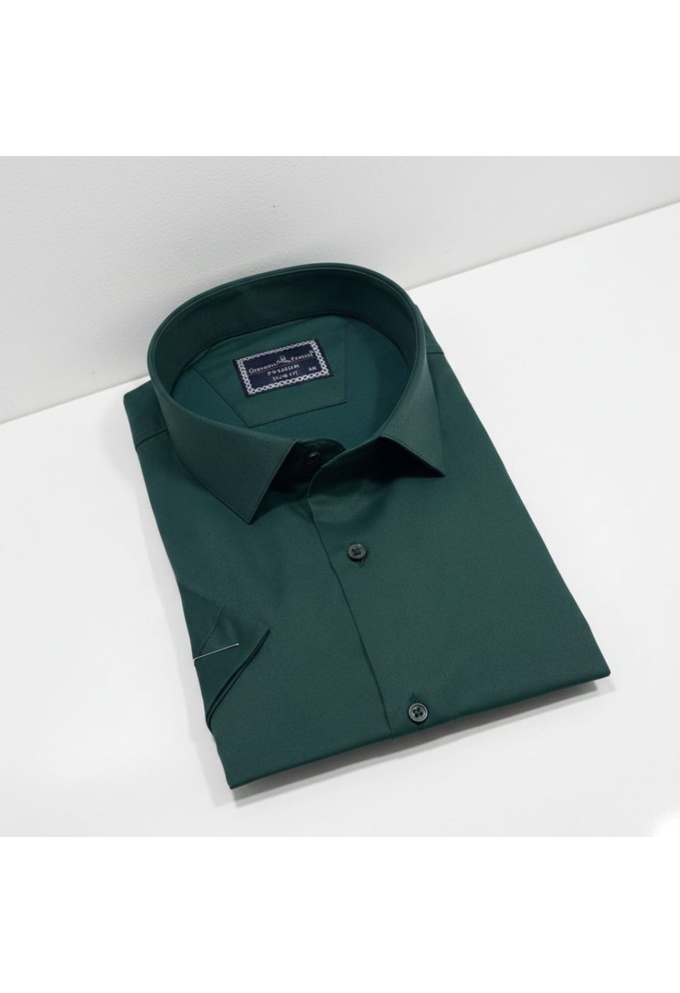 3036 BT CR K SATIN 013 Büyük Beden Slim Fit Kısa Kol Düz Renk Erkek Gömlek 4GMK313036013 - Giovanni Fratelli