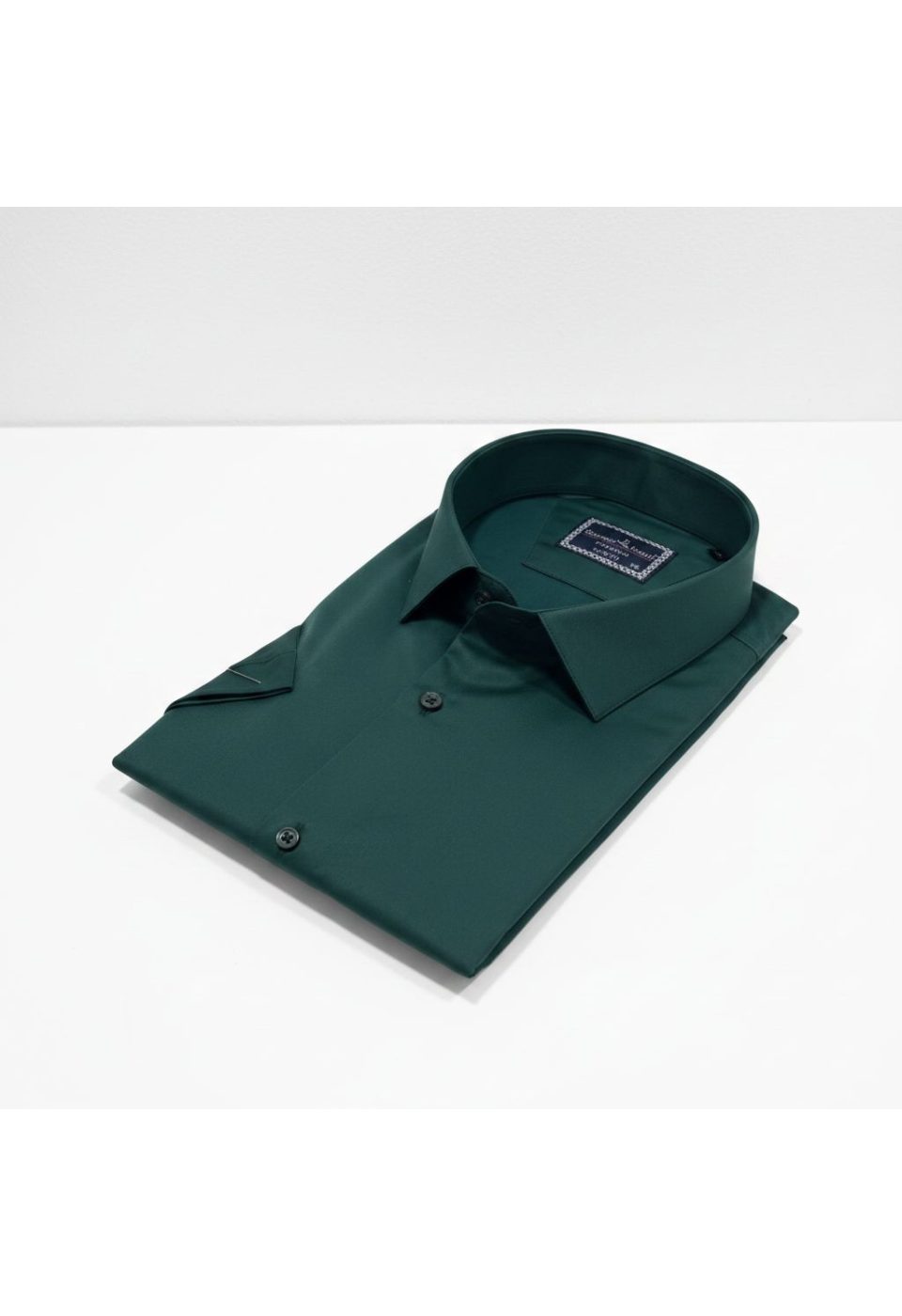 3036 BT CR K SATIN 013 Büyük Beden Slim Fit Kısa Kol Düz Renk Erkek Gömlek 4GMK313036013 - Giovanni Fratelli
