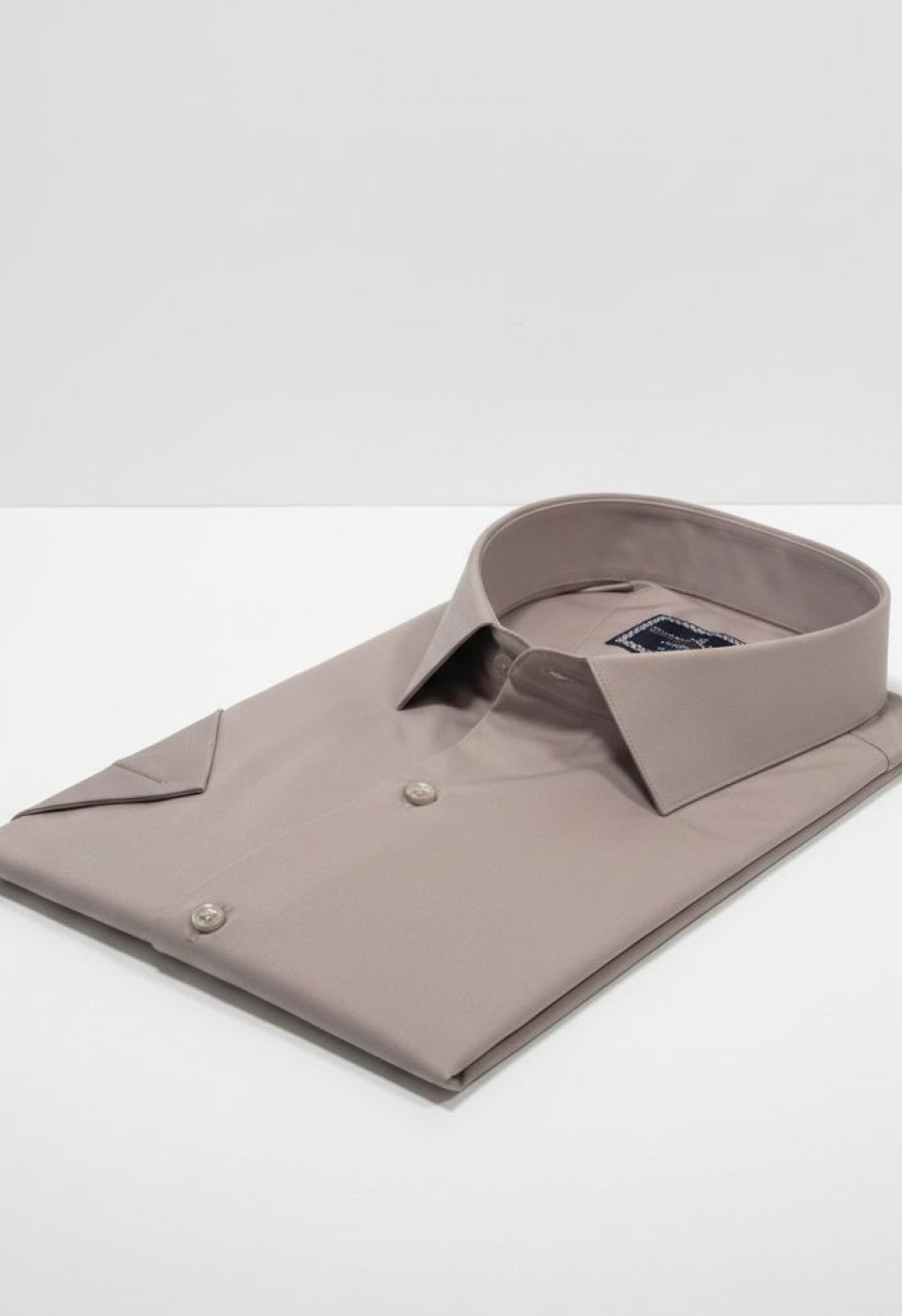 3036 BT CR K SATIN 014 Büyük Beden Slim Fit Kısa Kol Düz Renk Erkek Gömlek 4GMK313036014 - Giovanni Fratelli