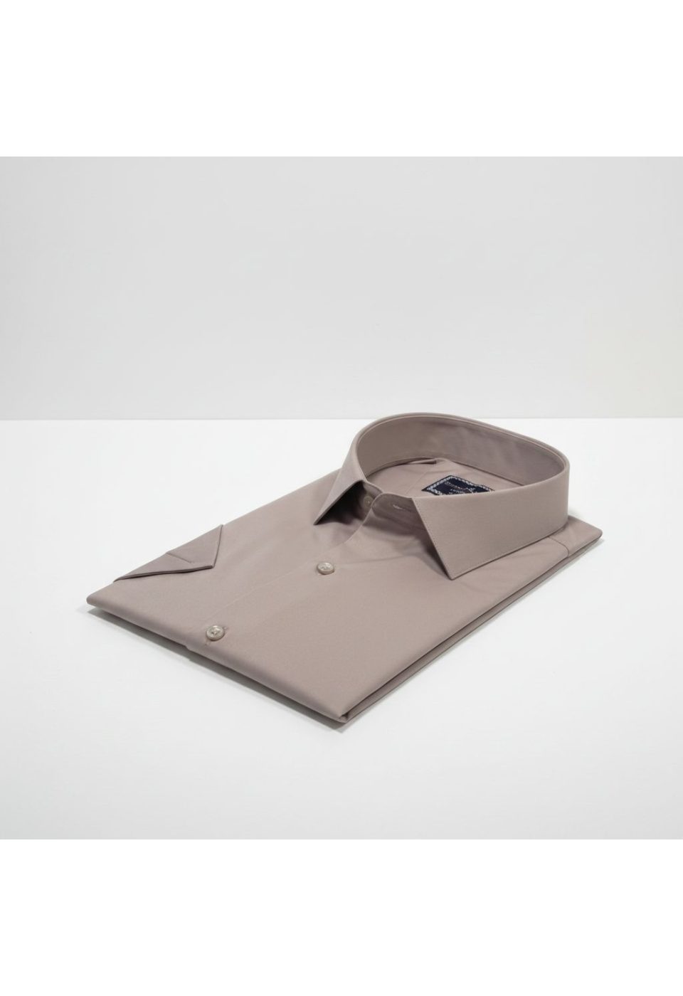 3036 BT CR K SATIN 014 Büyük Beden Slim Fit Kısa Kol Düz Renk Erkek Gömlek 4GMK313036014 - Giovanni Fratelli